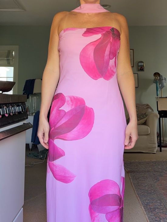 Peppermayo Dresses & Skirts - Peppermayo Pink Strapless Floral Maxi Dress